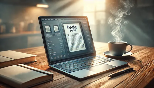 Imagen realista de un libro de Kindle